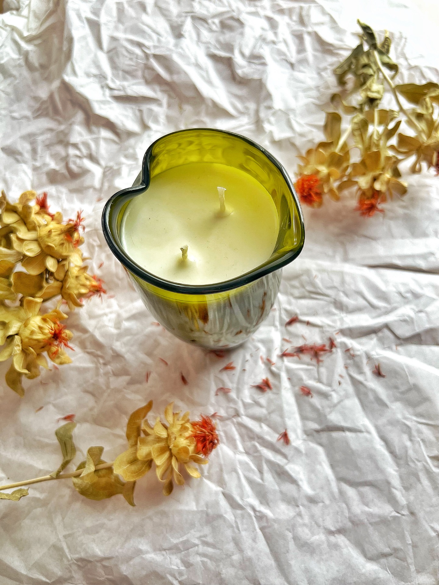 Přírodní svíčky ze sójového vosku.